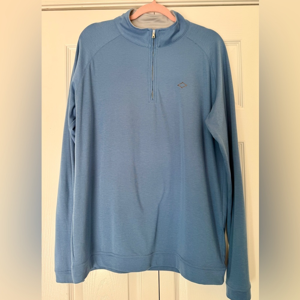 Peter Millar Light Blue Zip-Up Sweater